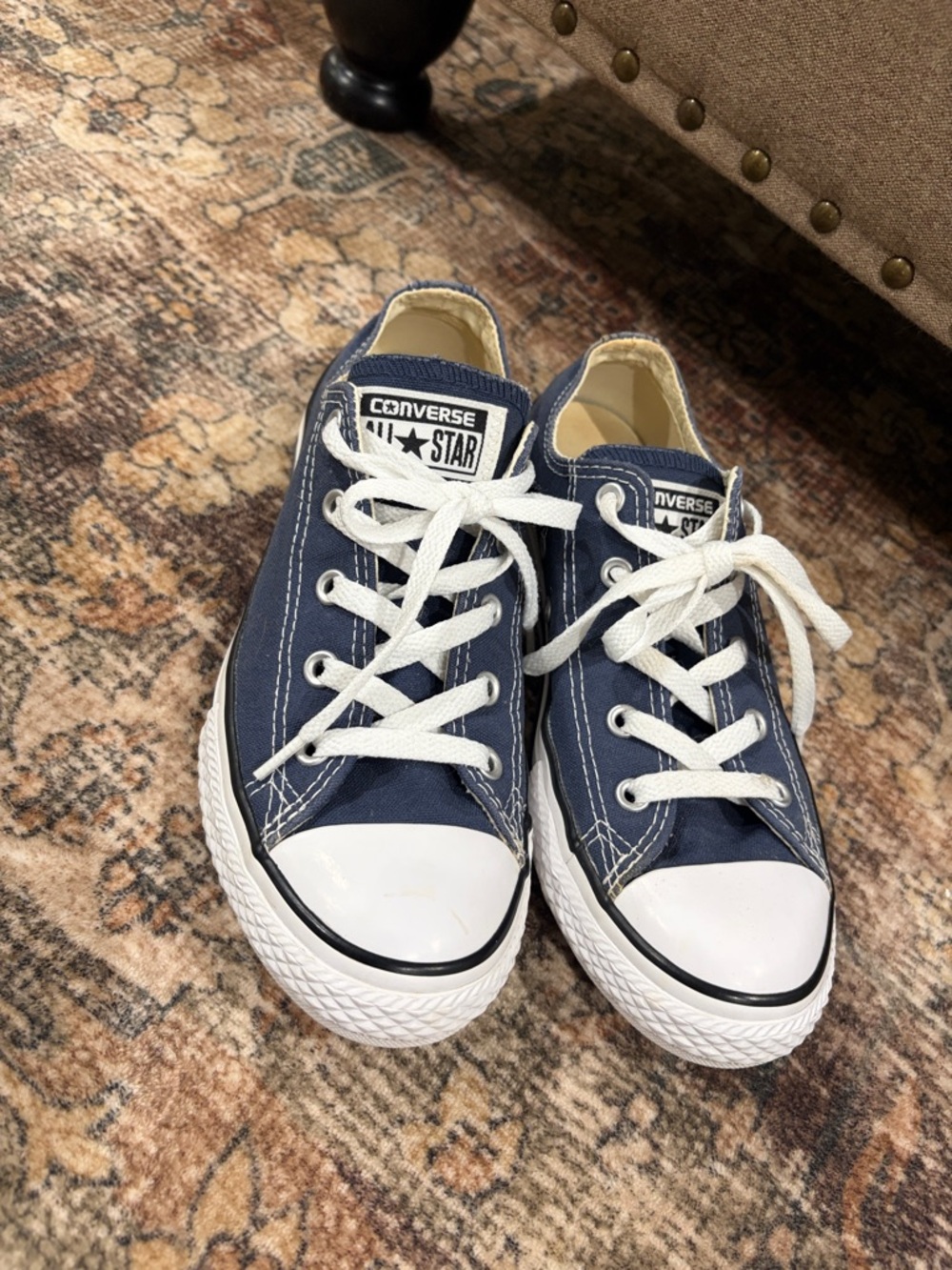 Converse Kids Navy and White Low Top Sneakers